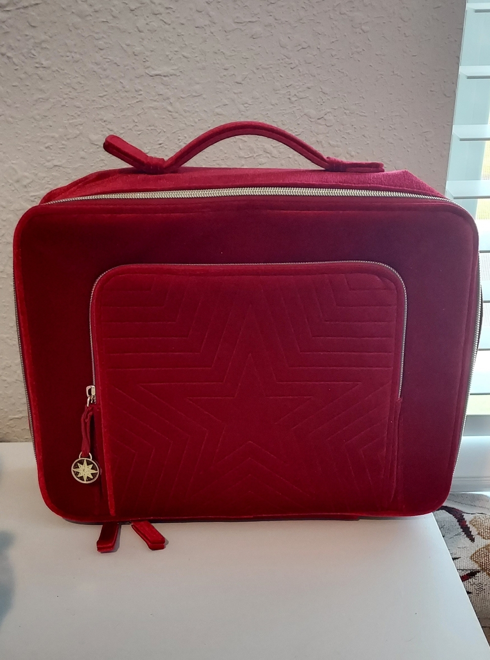 Estee Lauder Makeup Cosmetic Bag Train Case Red Velvet Large Limited Edition